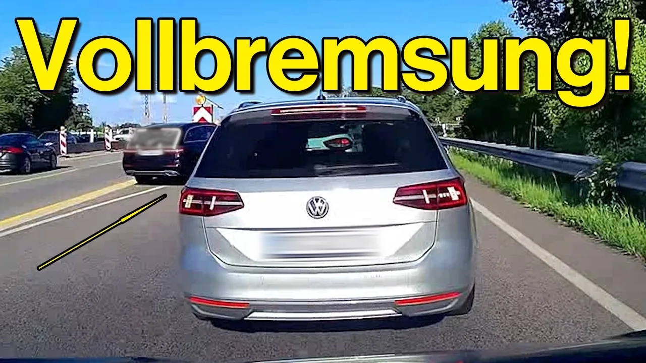 Un speeder fou sur l’accotement, se bousculant sur l’autoroute et sur l’emprise | Dashcam Allemagne #117 | #Allemagne