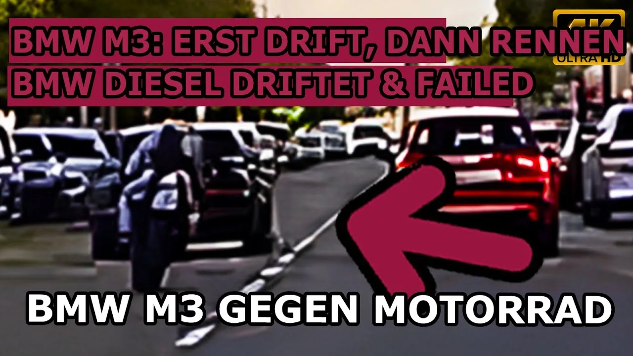 Les dérives BMW M3, les courses avec moto et la dérive BMW DIESEL se passent mal – Dashcams en 4K