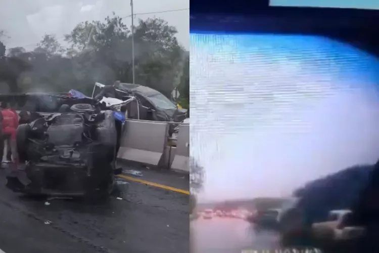 La Dashcam enregistre le moment où les freins d’un poids lourd tombent en panne et heurte une file de voitures sur la route à péage de Cipularang.