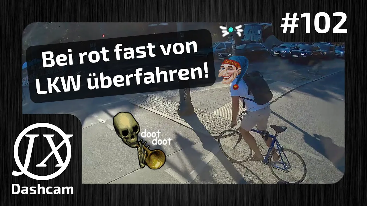 Le cycliste fait un #wheelie et tout le monde roule en rouge ! | #102 Compilation de caméras embarquées Berlin | Allemagne