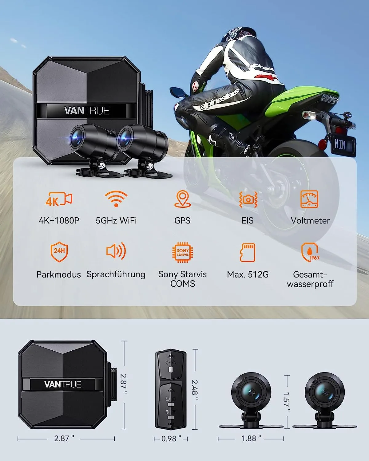 Vantrue Falcon 1 F1 : La Dashcam Moto Révolutionnaire pour une Expérience de Conduite Sécurisée et Immersive