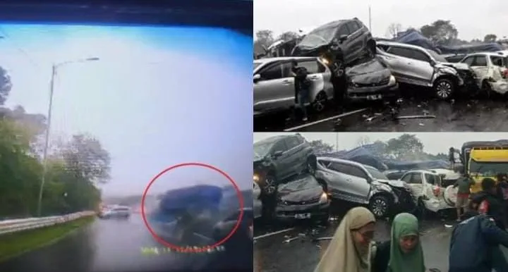 Enregistré par caméra Dashcam, voici les secondes d’un accident successif sur la route à péage de Cipularang, y a-t-il eu un cri ?