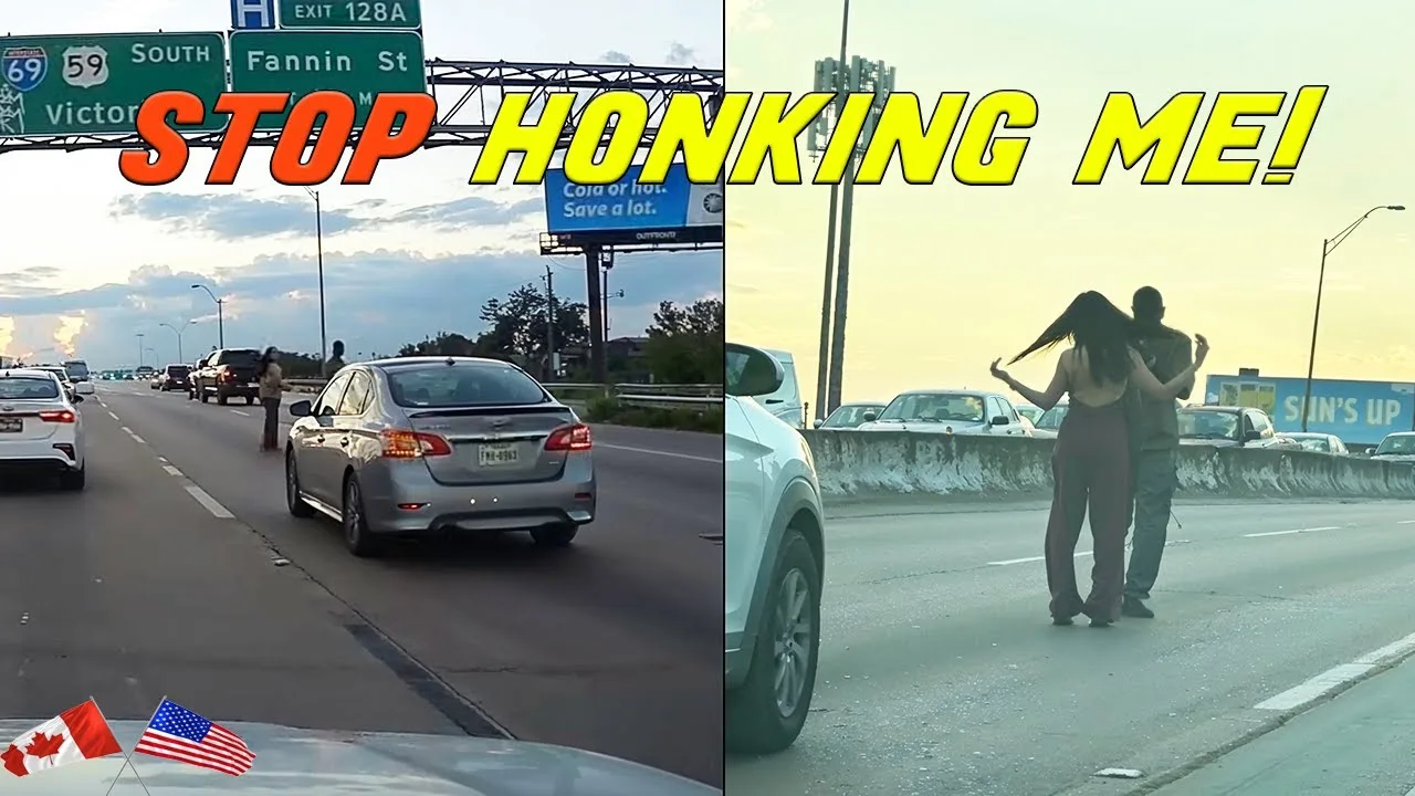 UN COUPLE BLOQUE L’AUTOROUTE POUR PRENDRE DES SELFIES
