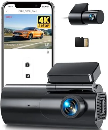 Économisez visiblement : 36 % de réduction sur la double caméra de tableau de bord 4K pour votre voiture 1 Économisez visiblement : 36 % de réduction sur la double caméra de tableau de bord GKU D600 4K pour votre voiture