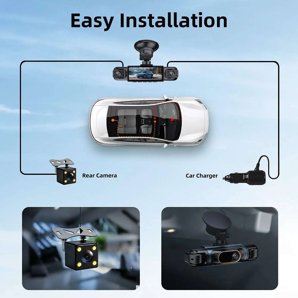 Dashcam Hoppipola 2K 4 Canaux