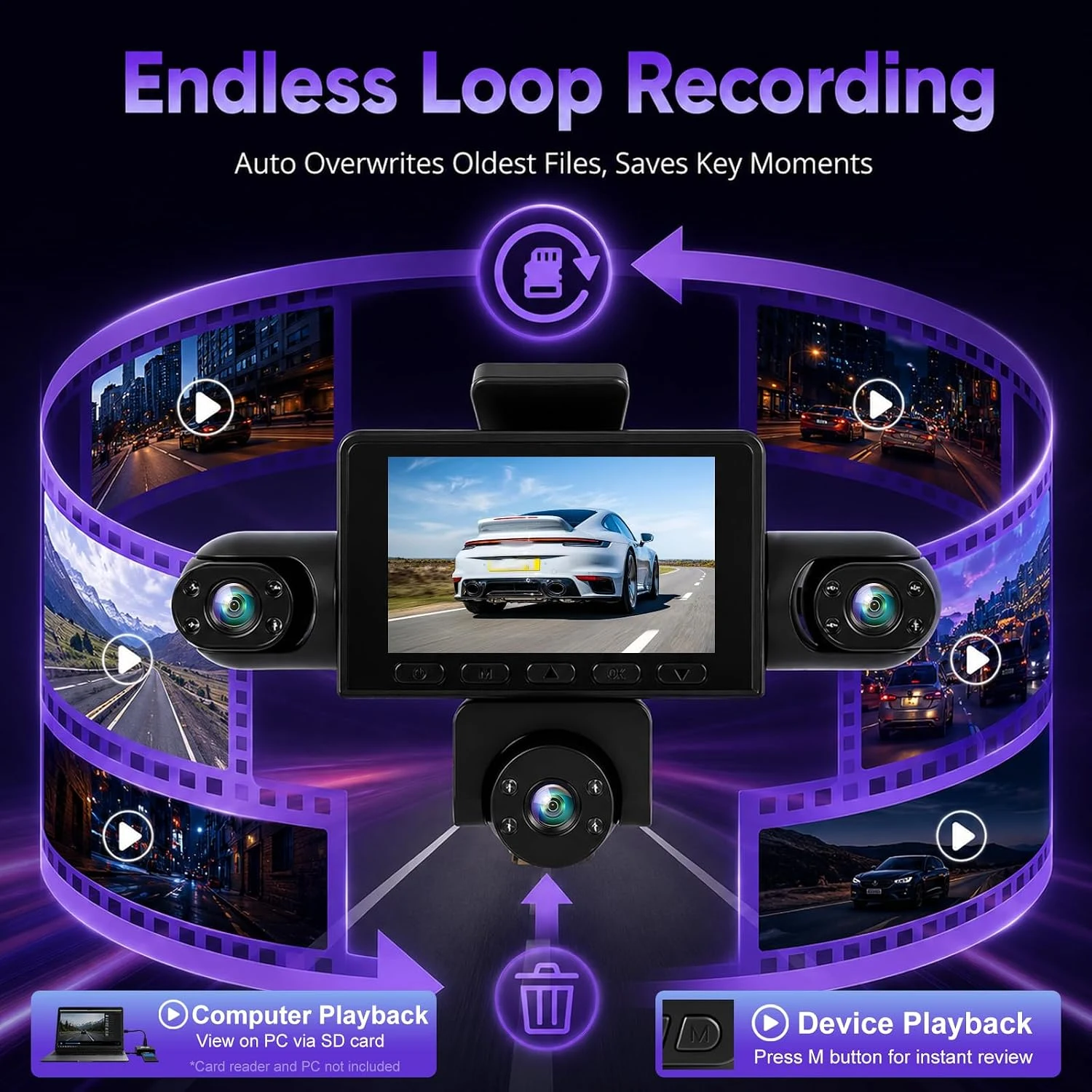 NHOPEEW Dashcam 1080P