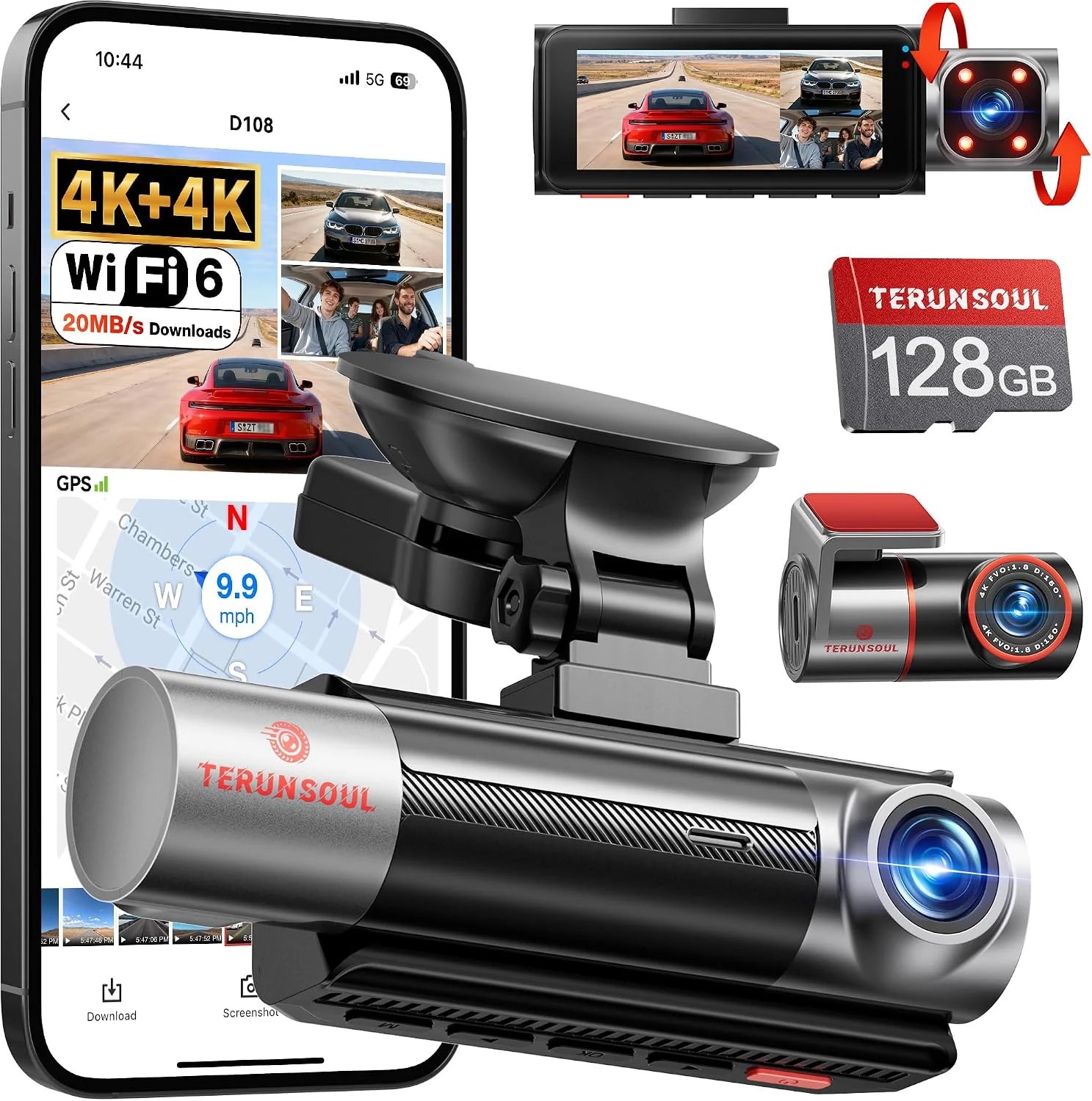 Dashcam 4K Avant et Arrière