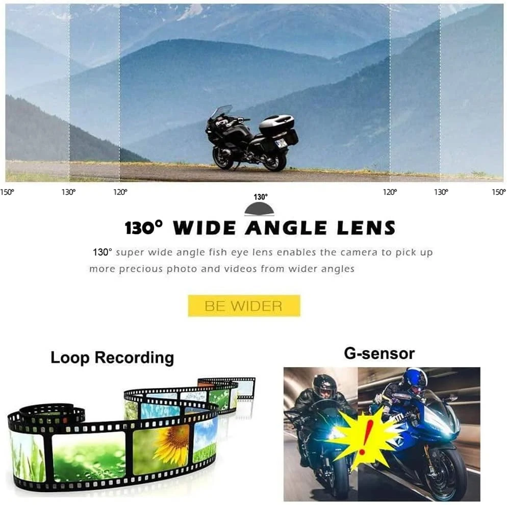 Caméra de Tableau de Bord pour Moto