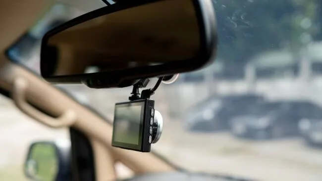 Voiture,appareil photo,avec,flou,arrière-plan